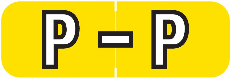 Barkley FABAM Match BAAM Series Alpha Roll Labels - Letter P - Yellow Label