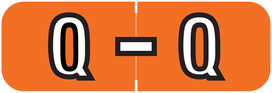 Barkley FABAM Match BAAM Series Alpha Roll Labels - Letter Q - Dark Orange Label