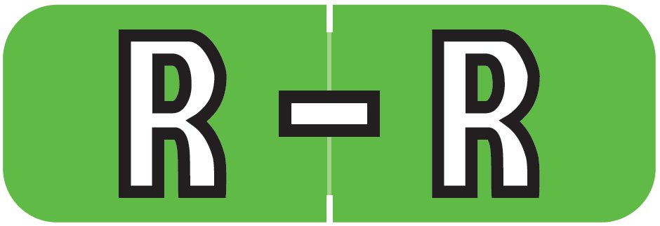 Barkley FABAM Match BAAM Series Alpha Roll Labels - Letter R - Light Green Label