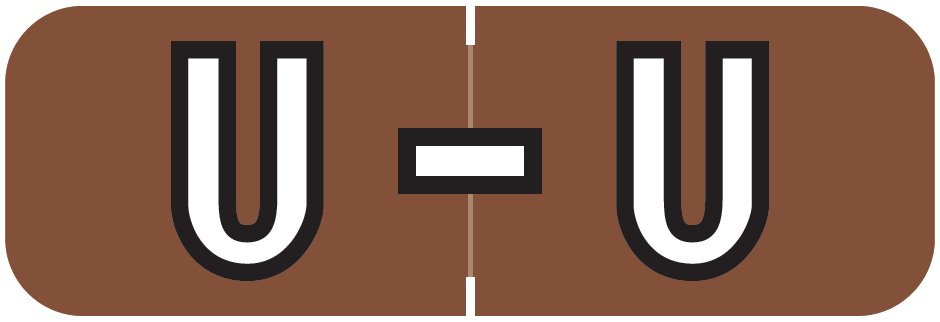 Barkley FABAM Match BAAM Series Alpha Roll Labels - Letter U - Brown Label