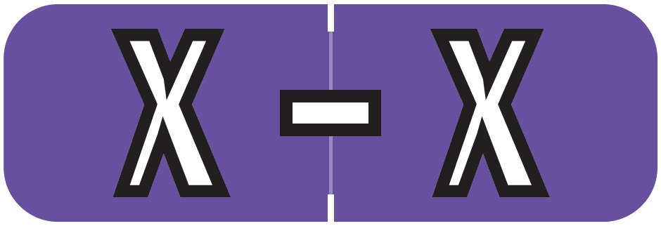 Barkley FABAM Match BAAM Series Alpha Roll Labels - Letter X - Purple Label