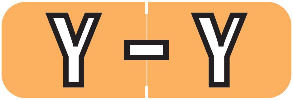 Barkley FABAM Match BAAM Series Alpha Roll Labels - Letter Y - Light Orange Label