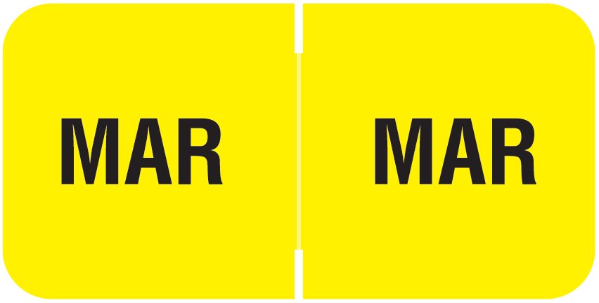 Barkley FMBLM Match BAMM Series Month Code Roll Labels - March - Yellow