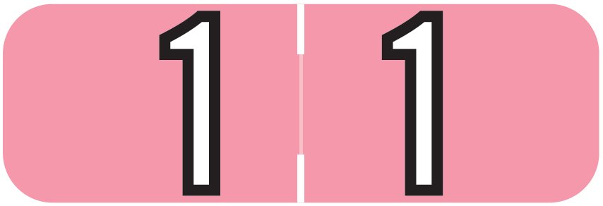 Barkley FNBAM Match BANM Series Numeric Roll Labels - Number 1 - Pink