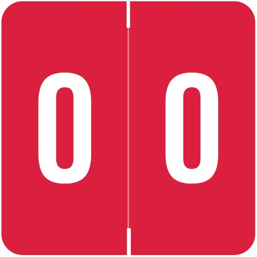 Barkley FNDBM-S Match BENM Series Numeric Roll Labels - Number 0 - Red