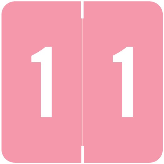 Barkley FNDBM-S Match BENM Series Numeric Roll Labels - Number 1 - Pink