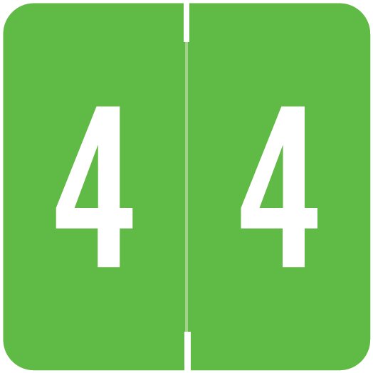 Barkley FNDBM-S Match BENM Series Numeric Roll Labels - Number 4 - Green