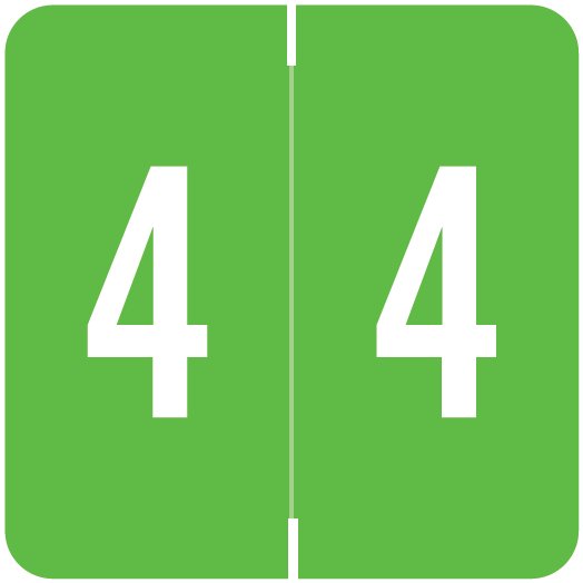 Barkley FNDBM-S Match BENM Series Numeric Roll Labels - Number 4 - Green