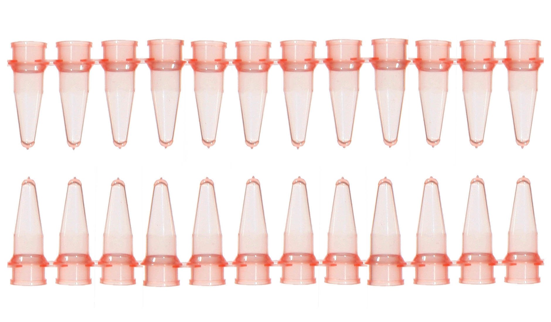 0.2mL Thin Wall Micro Tube - 12 Tubes/Strip - Red (Pack of 100)