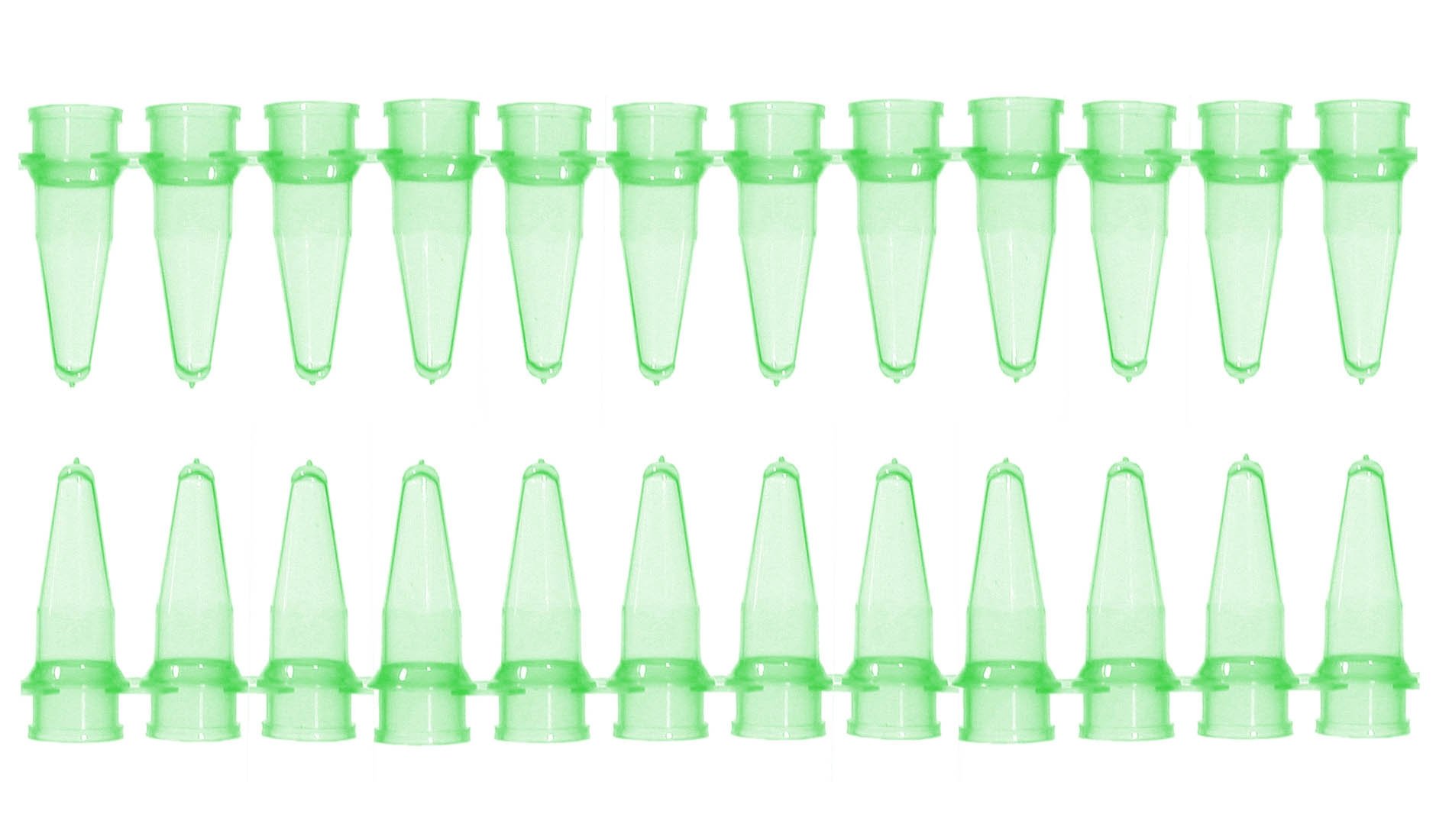 0.2mL Thin Wall Micro Tube - 12 Tubes/Strip - Green (Pack of 100)