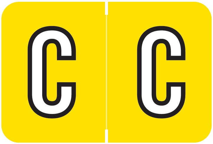 Barkley FABKM Match BRPK Series Alpha Sheet Labels - Letter C - Yellow Label