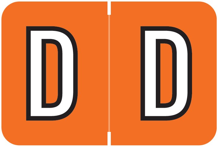 Barkley FABKM Match BRPK Series Alpha Sheet Labels - Letter D - Dark Orange Label