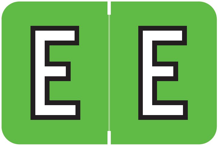 Barkley FABKM Match BRPK Series Alpha Sheet Labels - Letter E - Light Green Label