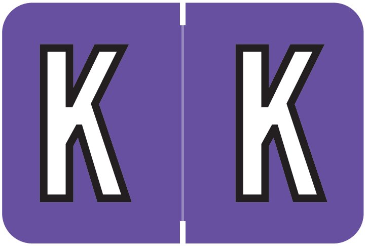 Barkley FABKM Match BRPK Series Alpha Sheet Labels - Letter K - Purple Label