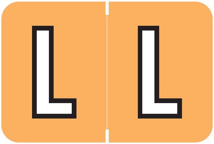 Barkley FABKM Match BRPK Series Alpha Sheet Labels - Letter L - Light Orange Label