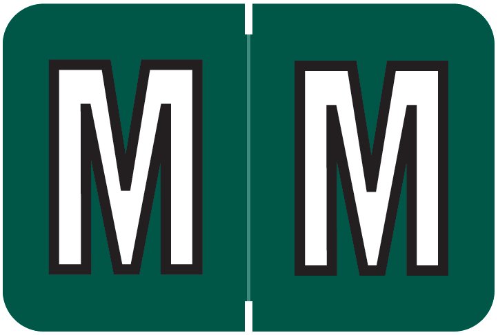 Barkley FABKM Match BRPK Series Alpha Sheet Labels - Letter M - Dark Green Label