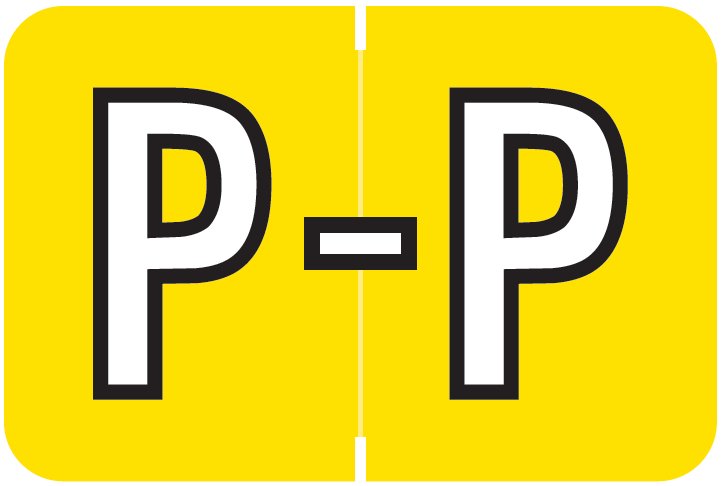 Barkley FABKM Match BRPK Series Alpha Sheet Labels - Letter P - Yellow Label