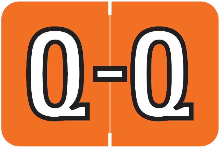 Barkley FABKM Match BRPK Series Alpha Sheet Labels - Letter Q - Dark Orange Label