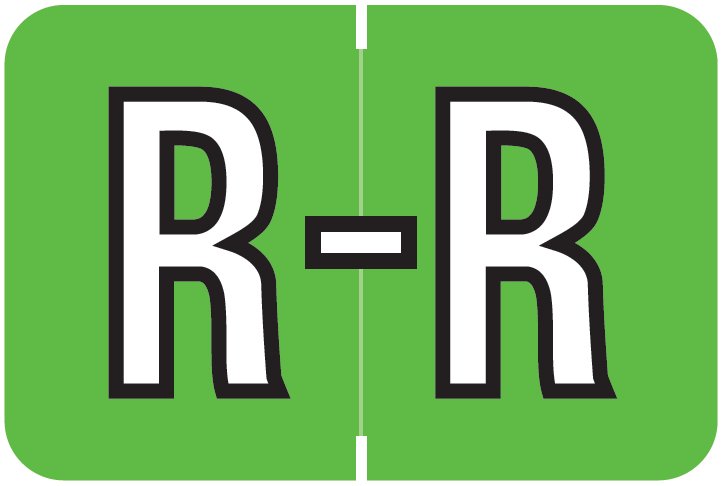 Barkley FABKM Match BRPK Series Alpha Sheet Labels - Letter R - Light Green Label