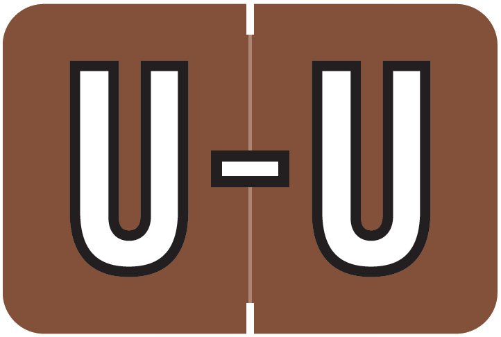 Barkley FABKM Match BRPK Series Alpha Sheet Labels - Letter U - Brown Label