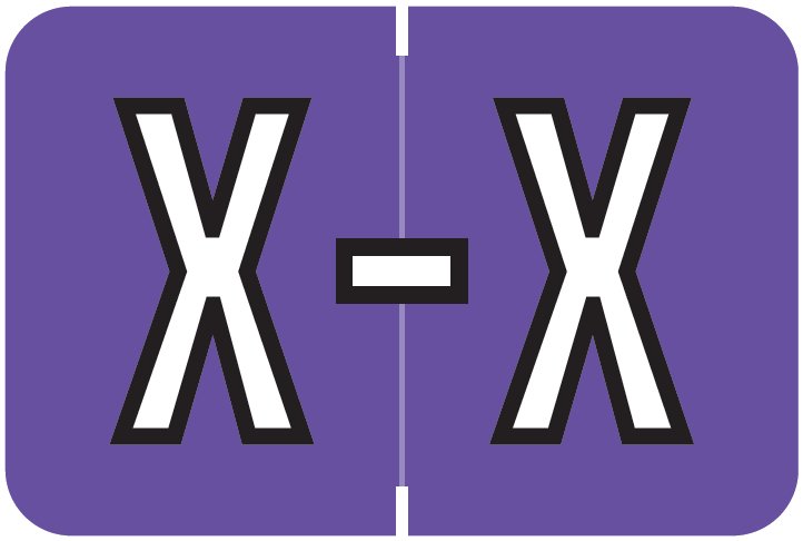 Barkley FABKM Match BRPK Series Alpha Sheet Labels - Letter X - Purple Label