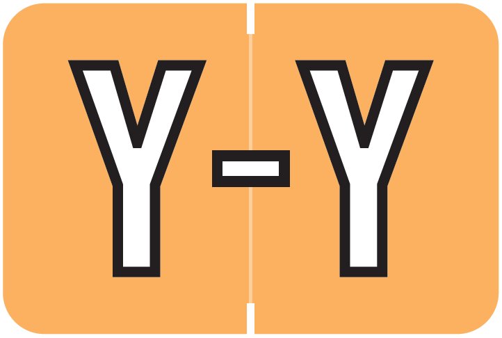 Barkley FABKM Match BRPK Series Alpha Sheet Labels - Letter Y - Light Orange Label