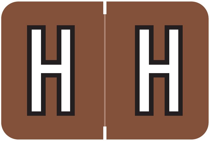 Barkley FABEM Match BXAM Series Alpha Roll Labels - Letter H - Brown Label