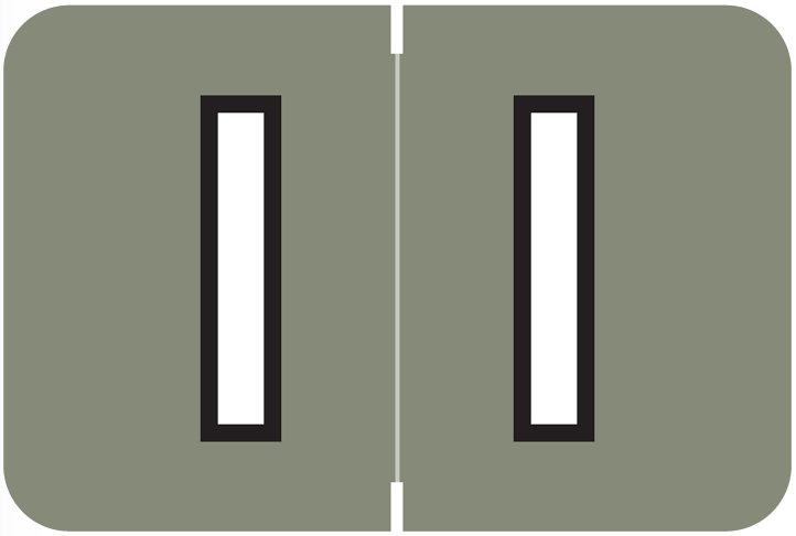 Barkley FABEM Match BXAM Series Alpha Roll Labels - Letter I - Gray Label
