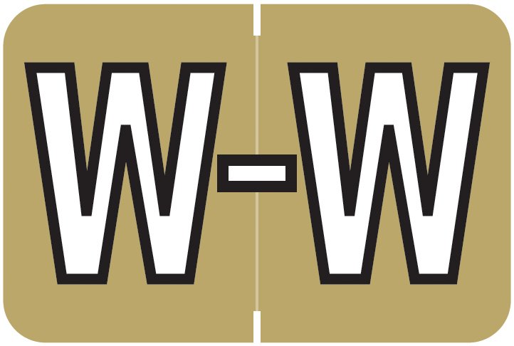Barkley FABEM Match BXAM Series Alpha Roll Labels - Letter W - Gold Label