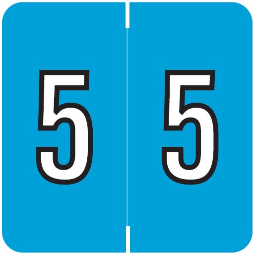 Barkley FNDBM Match BXNM Series Numeric Roll Labels - Number 5 - Blue