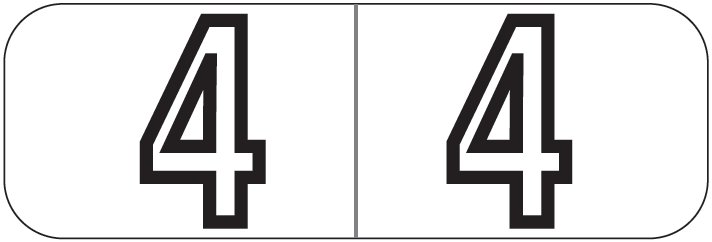 Barkley FNBWM Match BYNM Series Numeric Laminated Roll Labels - Number 4