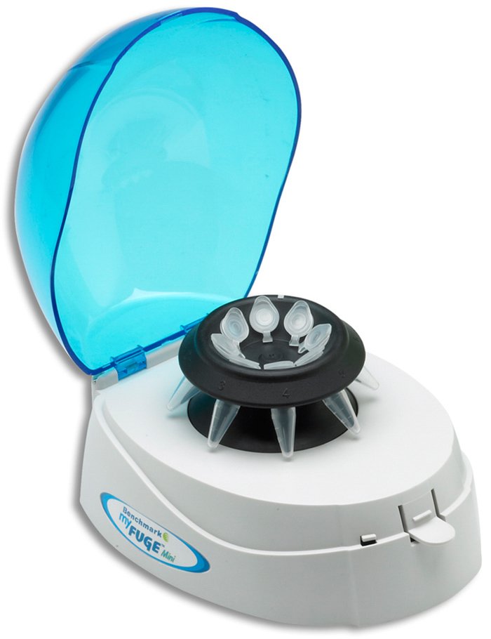MyFuge Mini MicroCentrifuge With Two Rotors For 1.5ml-2.0ml Tubes & 0.2ml PCR Tubes - Blue Lid
