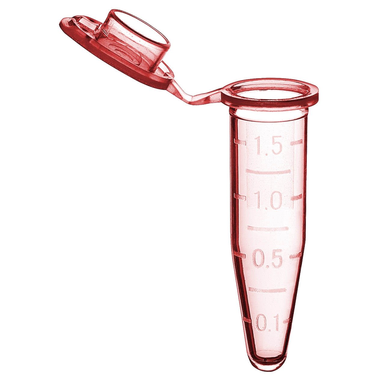 SureSeal S 1.5mL Sterile Microcentrifuge Tube - Red (500 Tubes & 10 Stop-Pops/Bag, 1 Bag/Pack)