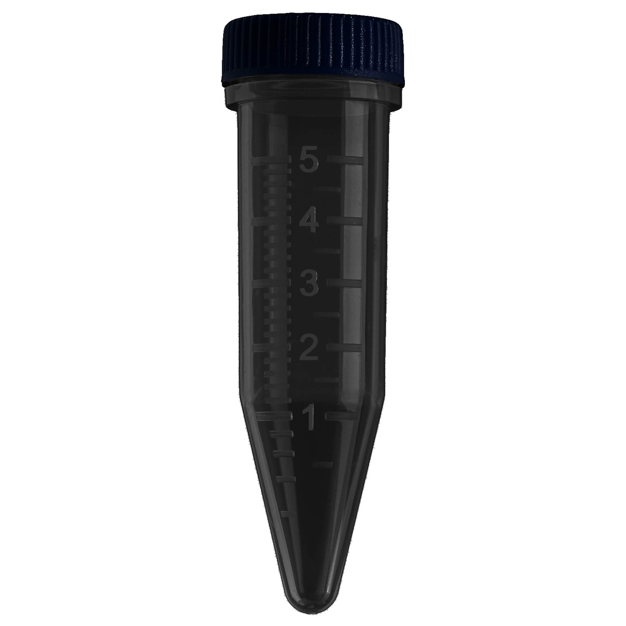 Five-O 5mL MacroTube Sterile Centrifuge Tubes with Screw Caps - Opaque Black (10 Foam Racks of 50/Rack)