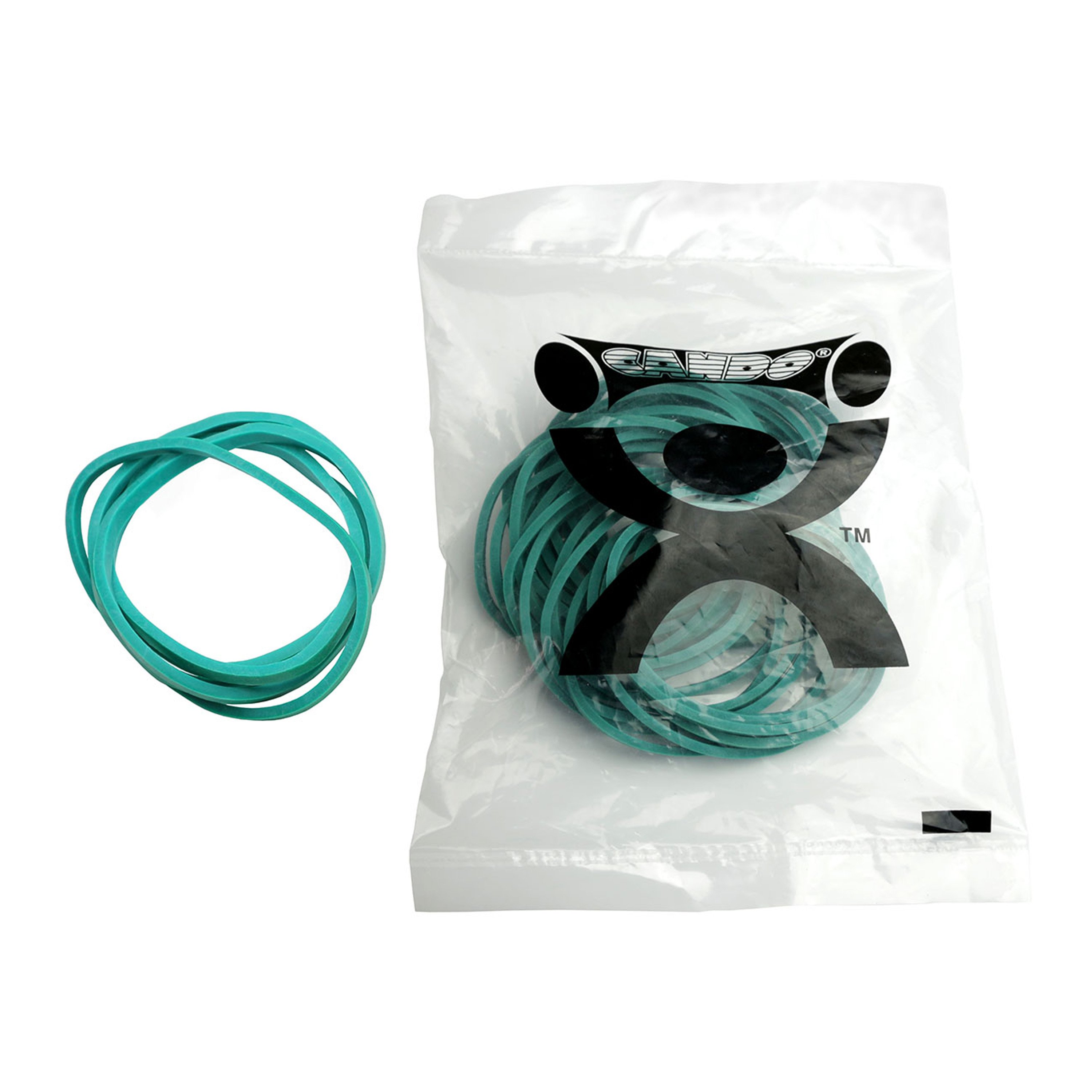 CanDo® Latex Free Resistance Bands for Rubber Band Hand Grip Exerciser, 25 Bands - Medium, Green (Per Set)