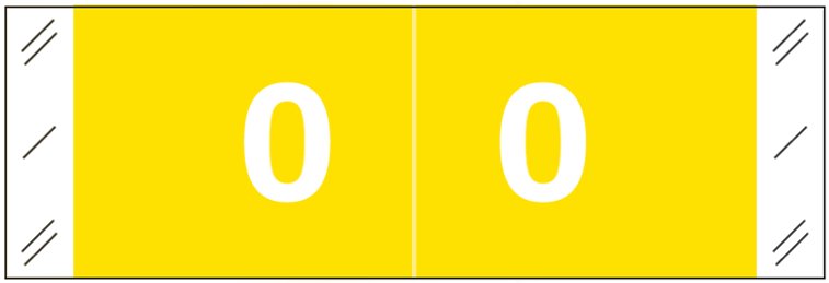 Tabbies 11850 Match CBNM Series Numeric Roll Labels - Number 0 - Yellow
