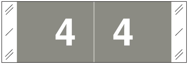 Tabbies 11850 Match CBNM Series Numeric Roll Labels - Number 4 - Gray