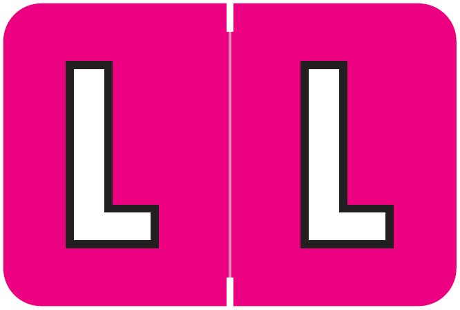 Colwell Jewel Tone Match COAM Series Alpha Roll Labels - Letter L - Hot Pink Label