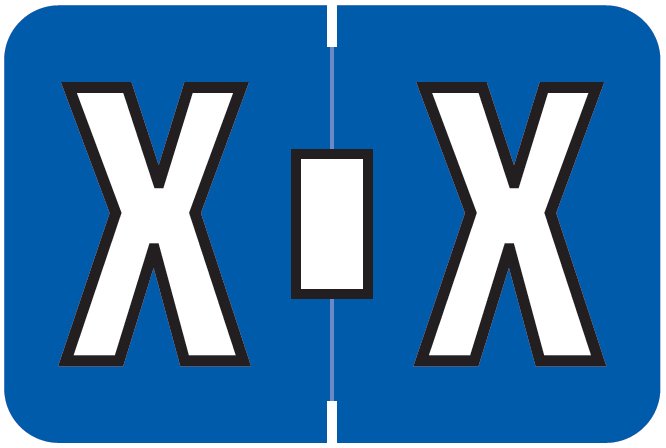 Colwell Jewel Tone Match COAM Series Alpha Roll Labels - Letter X - Cobalt Label