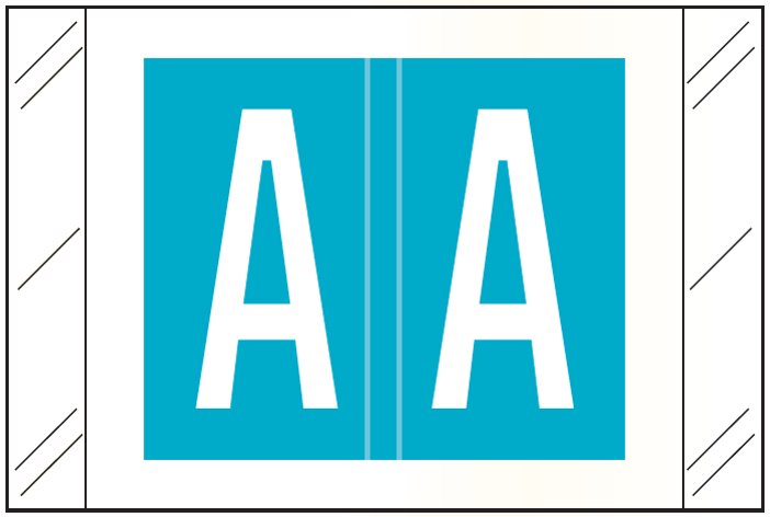 Tabbies 12000 Match CRAM Series Alpha Roll Labels - Letter A - Light Blue Label