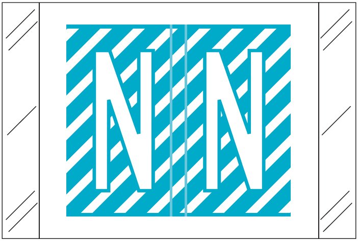 Tabbies 12000 Match CRAM Series Alpha Roll Labels - Letter N - Light Blue and White Label