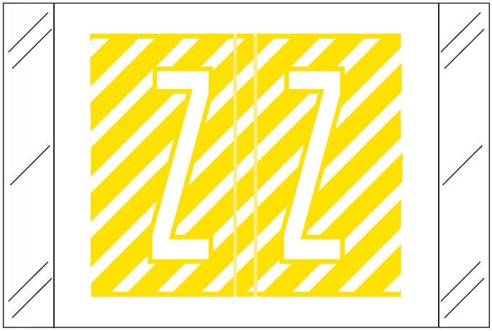 Tabbies 12000 Match CRAM Series Alpha Roll Labels - Letter Z - Yellow and White Label