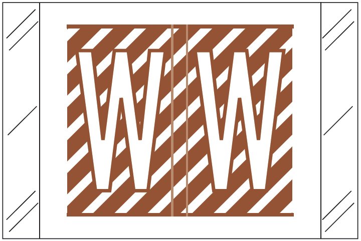 Barkley FASTM Match CTAM Series Alpha Roll Labels - Letter W - Brown and White Label