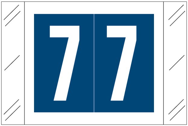 Barkley FNSTM Match CTNM Series Numeric Roll Labels - Number 7 - Dark Blue