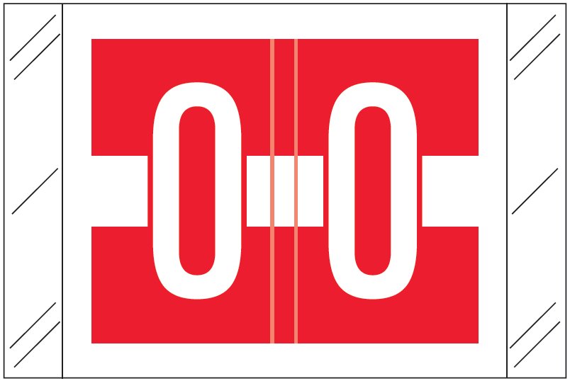 Tabbies 12030 Match CXAM Series Alpha Roll Labels - Letter O - Red and White Label