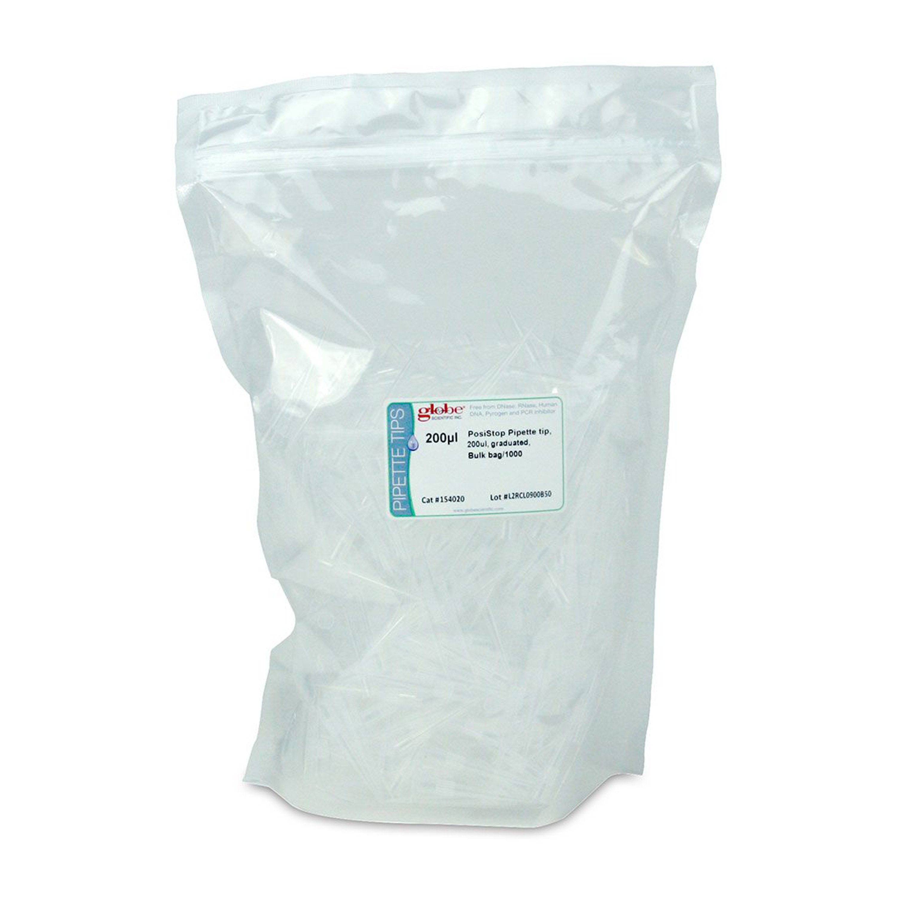 Diamond™ PosiStop™ Graduated Pipette Tip, Non-Sterile, Bulk Packaging - 200 uL (Bag of 1000)
