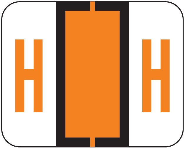 File Doctor Match FDAV Series Alpha Roll Labels - Letter H - Orange