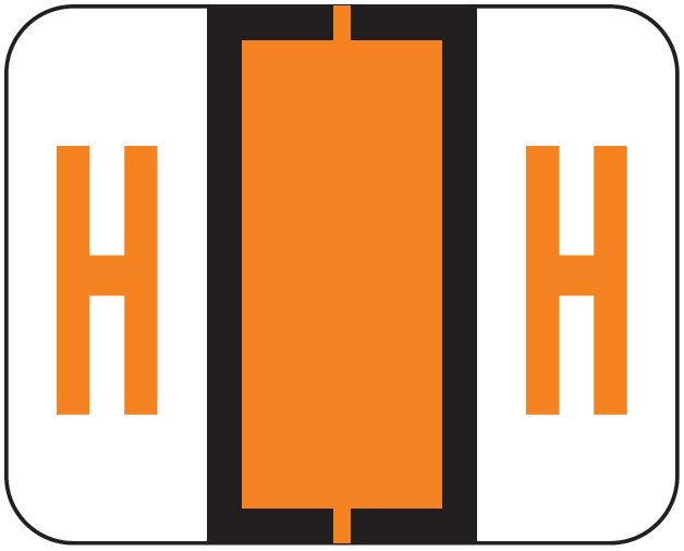 File Doctor Match FDAV Series Alpha Roll Labels - Letter H - Orange