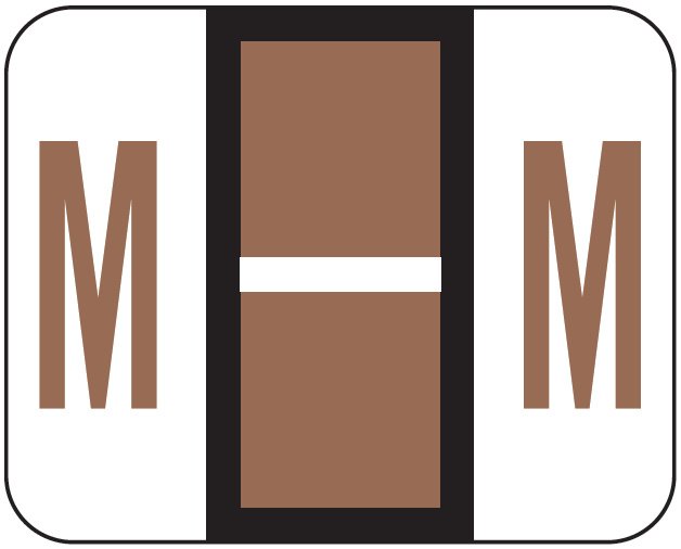 File Doctor Match FDAV Series Alpha Roll Labels - Letter M - Brown