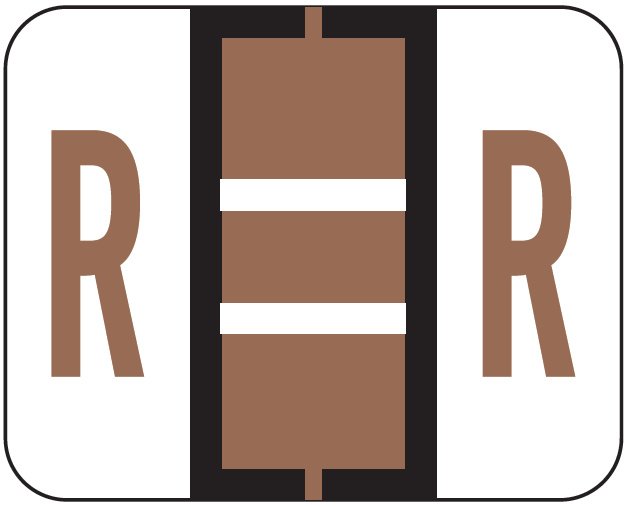 File Doctor Match FDAV Series Alpha Roll Labels - Letter R - Brown